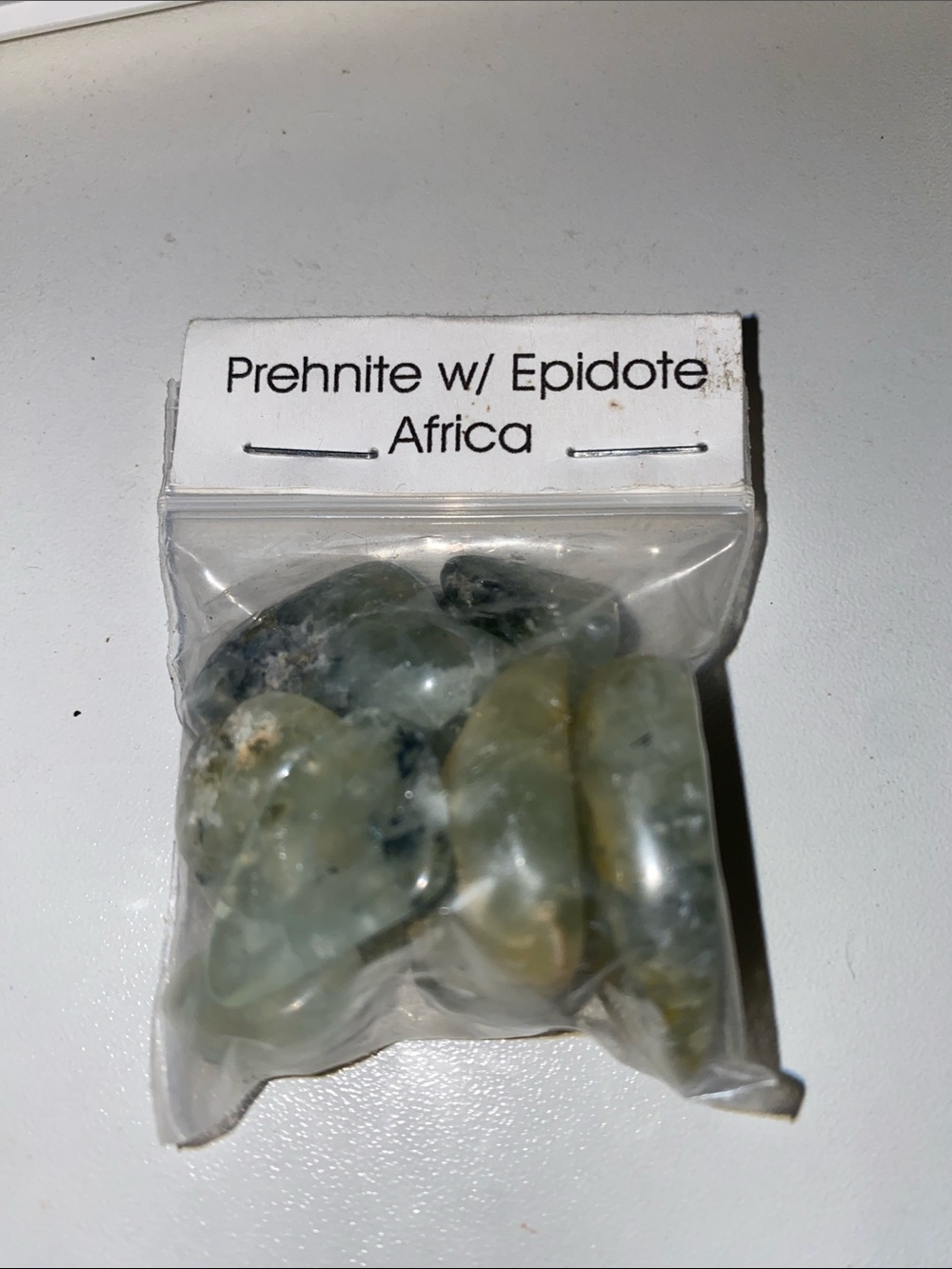 Prehnite with Epidote Tumbled Stones - Natural Green